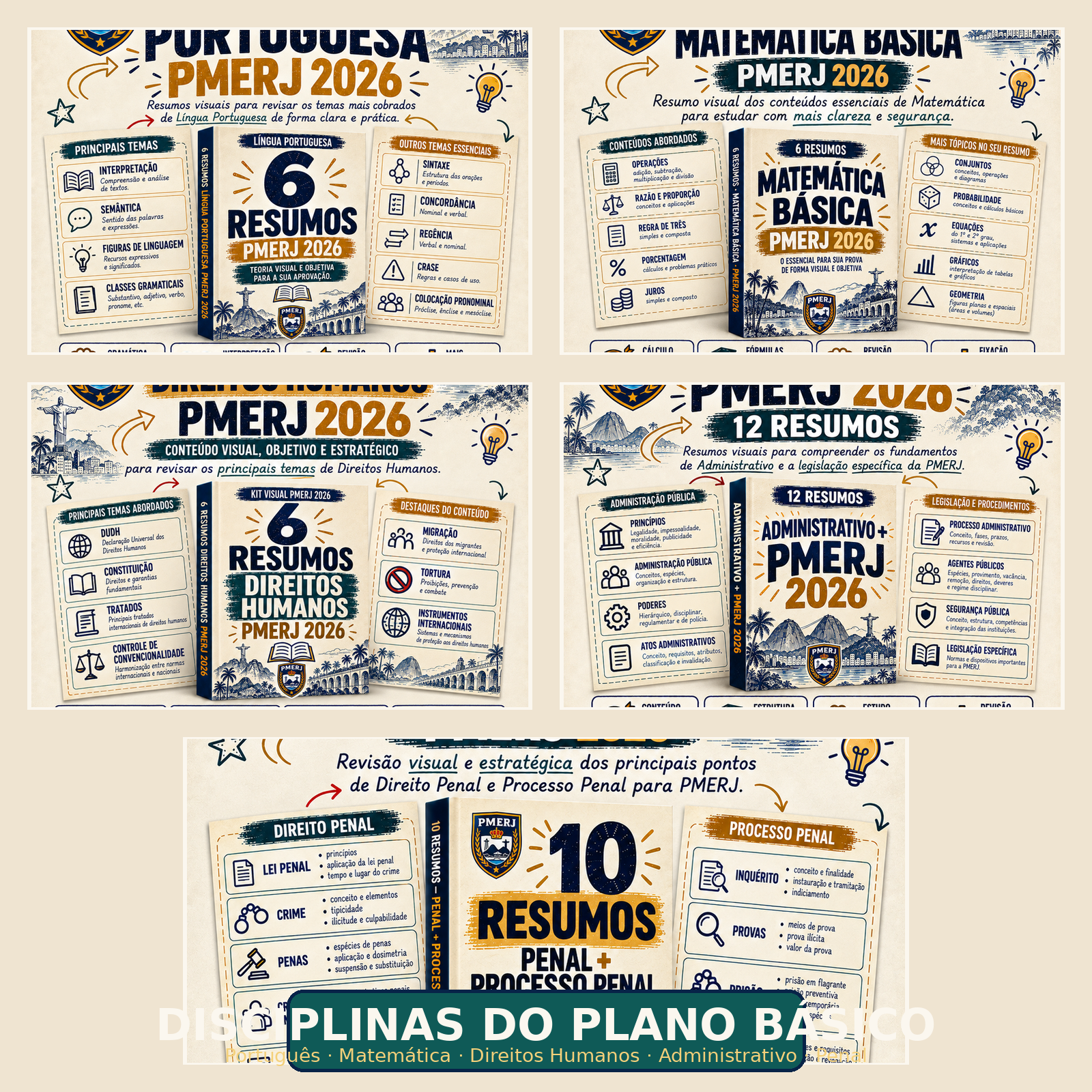 Disciplinas do Plano Básico PMERJ 2026